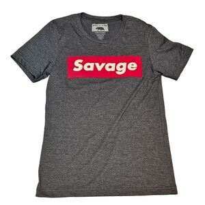 Savage by Ring of Fire Women's Gray Short Sleeve T-Shirt Size Small